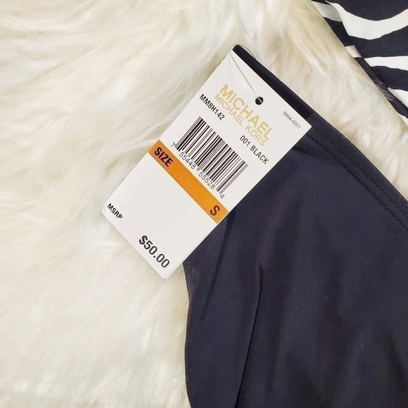 MICHAEL Kors Tankini Logo Ring Hardware 2 Piece Swing Zebra Print Size S - Picture 11 of 12